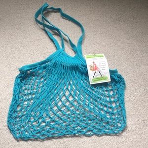 Light blue cotton knit bag